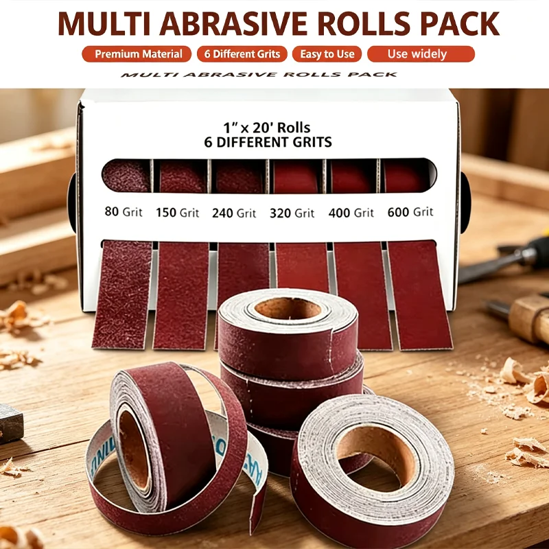 Abrasive Tool Sandpaper Roll 6 Meter  Sanding Paper Emery Cloth Roll Grit 80 150 240 320 400 600 Polishing Bel Grinding sandpape