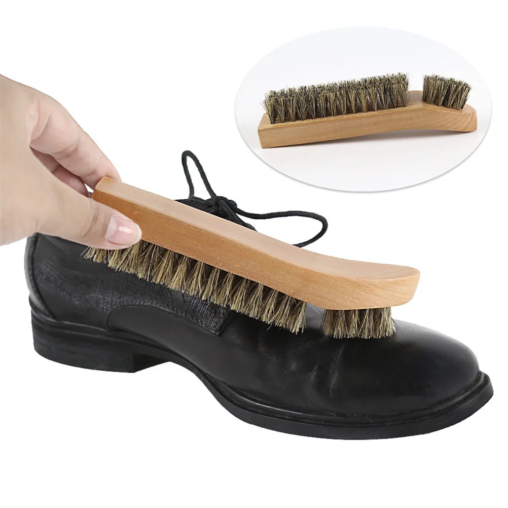 Shoe Brush Bristle Wood Boot Shoe-shiner Professional Brush for Home Shop Shoe Cleaning Brush