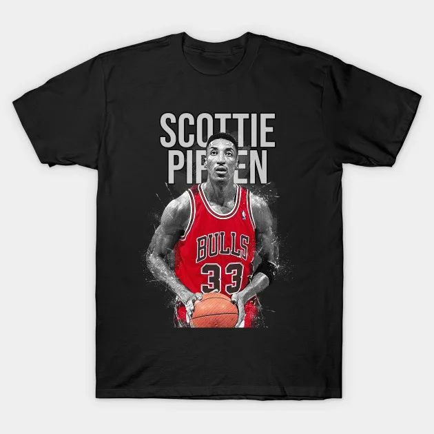 Scottie Pippen Basketball T-shirt Black Unisex All Sizes JJ4511