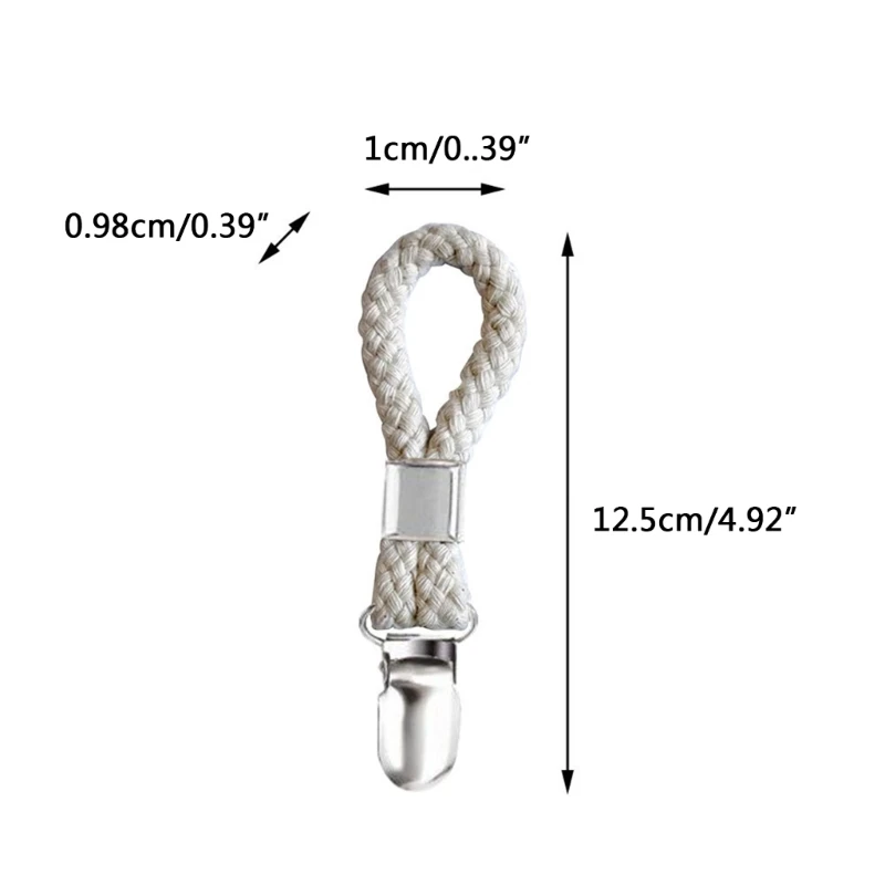 4Pcs Braided Cotton Loop Metal Towel Clips Hanging Loop Storage Clamps for Home Bedroom Bathroom Multifunctional Dropshipping