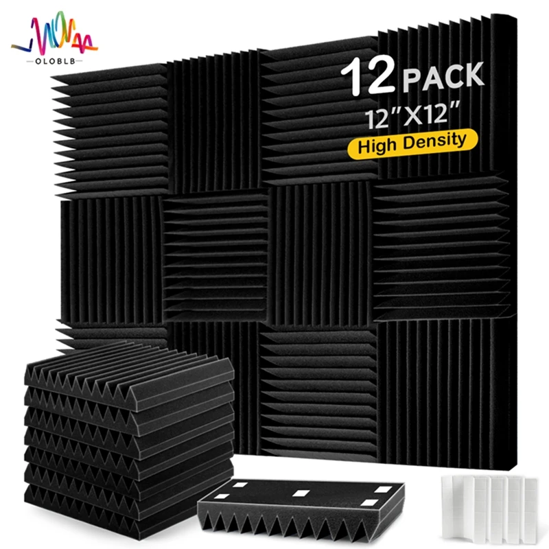 

12 Pcs Acoustic Soundproof Panels Sound Isolation Material Wall Panels Studio Recoding Noise Treatment Padding On The Wall