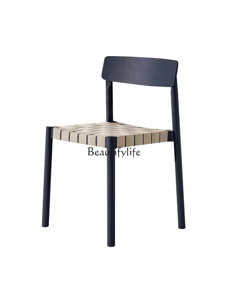 Nordic Ash Curved Surface Dining Chair with Backrest Modern Minimalist Leisure Chair