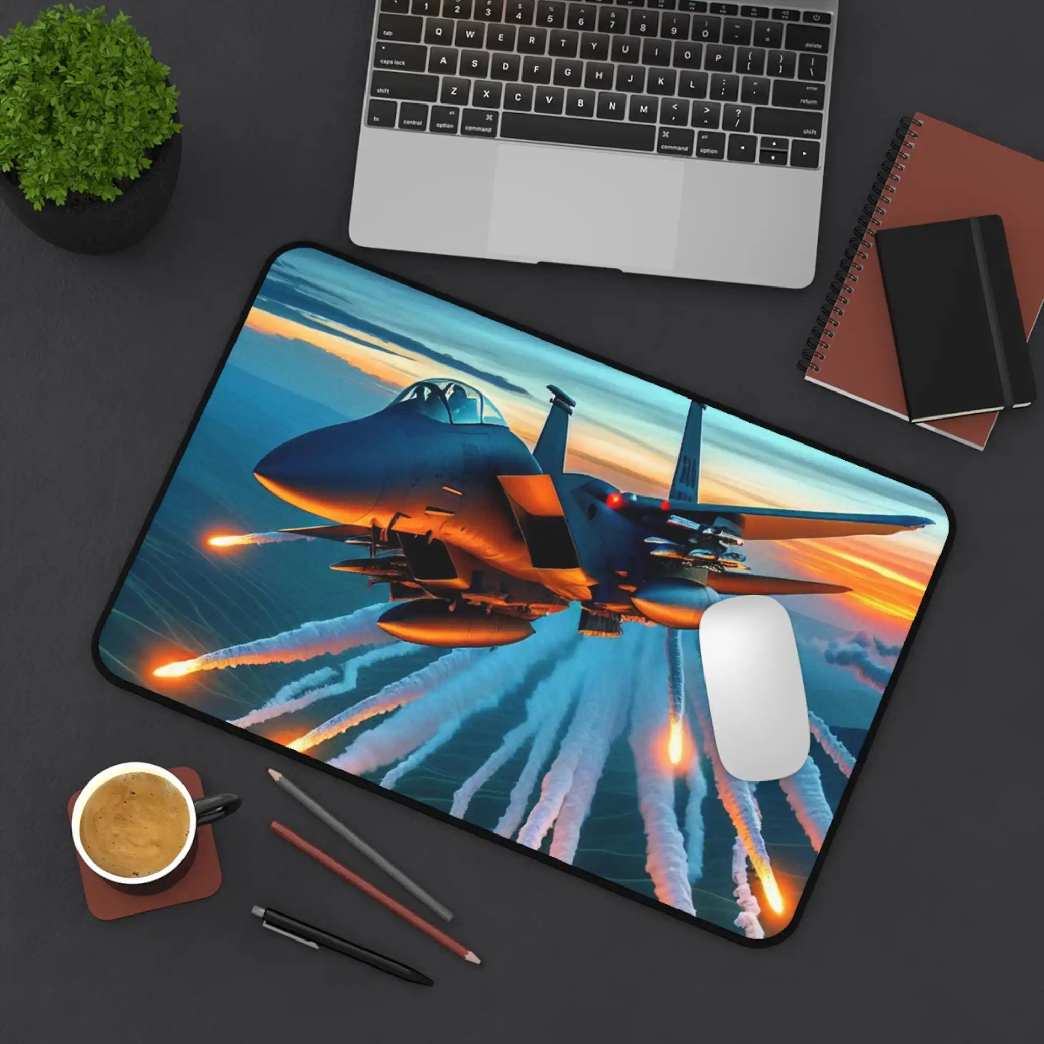 Fighter Jet Pattern Mouse Pad, Non-slip Waterproof Mouse Pad, Office Gaming Desk Decoration Mat, Perfect Gift for Friends.