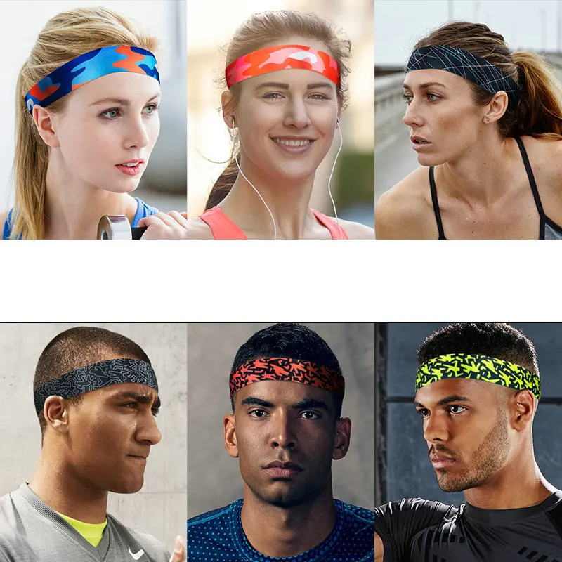 New Women Men Headband Sports Yoga Fitness Stretch Sweatband Hair Band Elasticity Headwear Absorb Sweat Breathable Material