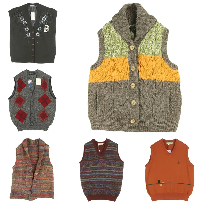 

Винтажный вязаный жилет в университетском стиле с вышивкой Fair Isle, цветной, открытый, укороченный, из смесовой ткани (25% полиэстер, 75% шерсть)