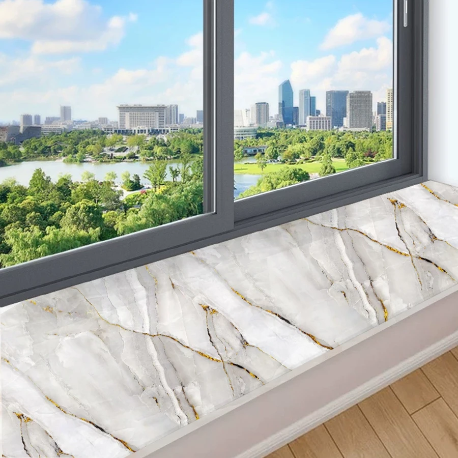 40cm Marble Pattern Self-Adhesive Wallpaper Waterproof PVC Contact Paper for Bathroom Kitchen Cabinet Countertop Decor