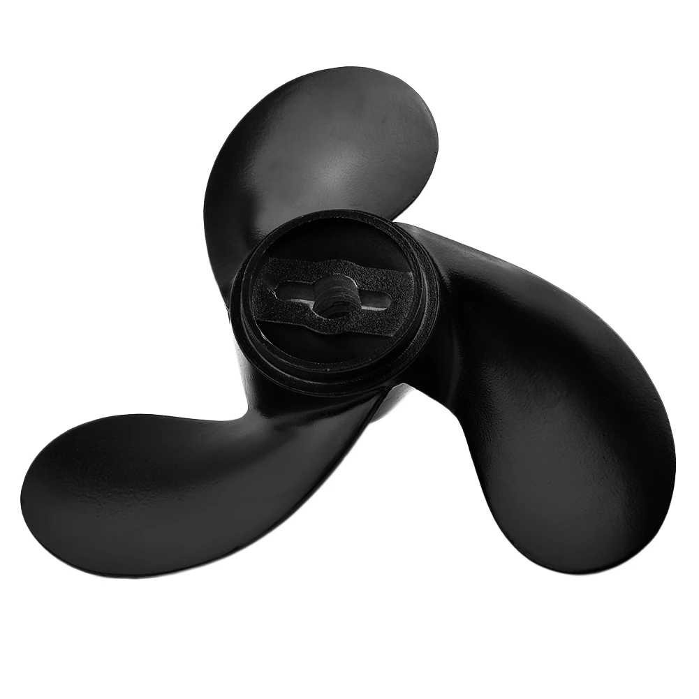 1 قطعة المروحة البحرية لعمود ناقل الحركة 2002 الأجزاء اليمنى الدورية 2.2-3.3HP 7.4x5.7 سبائك الألومنيوم أسود جديد