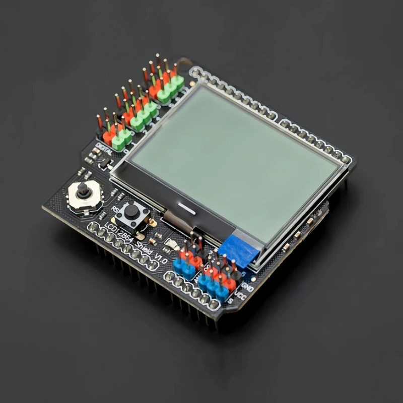 LCD12864 Expansion Shield for Arduino 12864 Display Module with Joystick 5 Analog Ports 8 Digital Ports 3.3V