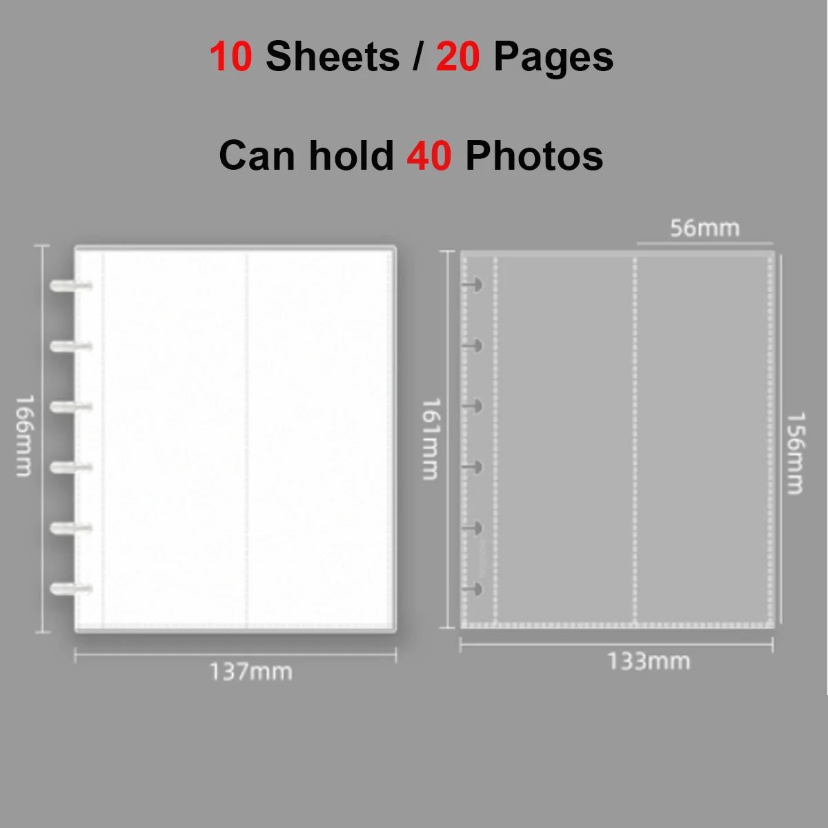 Transparante fotobooth-frames - Fotobooth-album voor 2x6 inch fotostrips, trouwalbum, 2x6 bladwijzerhouder, 20 pagina's foto's