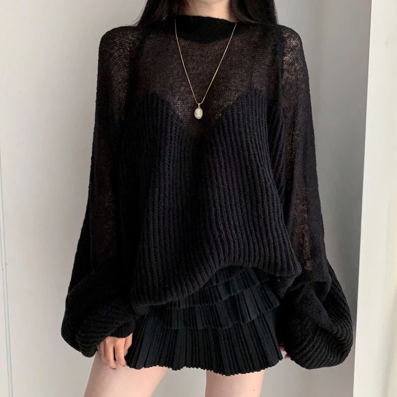 O Neck Loose Long Sleeve Pullover Sweaters Women Soft Thin Pull Femme Korean Style All Match Autumn 2024 Knitted Tops Women