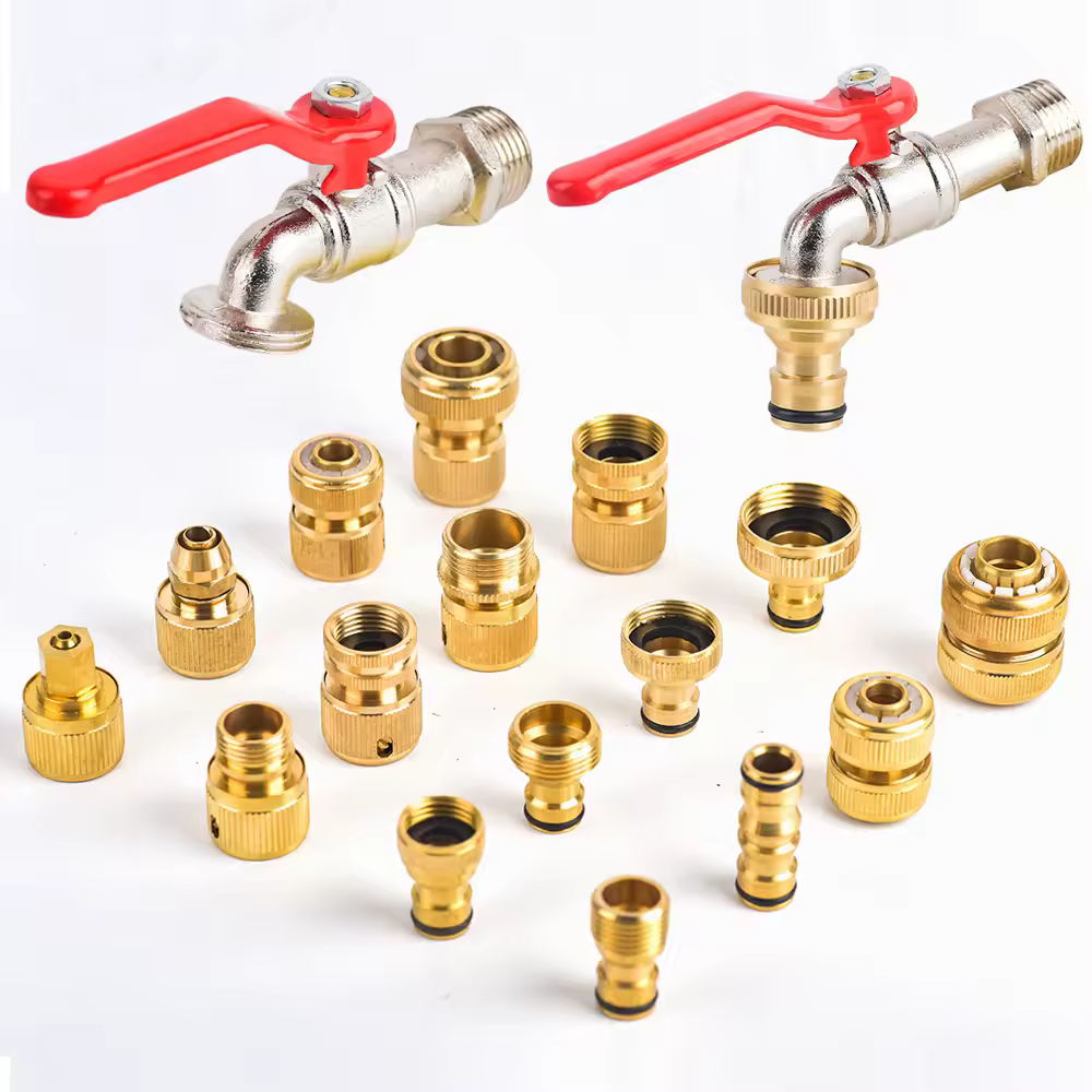 1/2" 3/4" 1" Thread Brass Tap Quick Connector Garden Watering Adapter Copper Hose Repair Watering Gun Fittings Tool