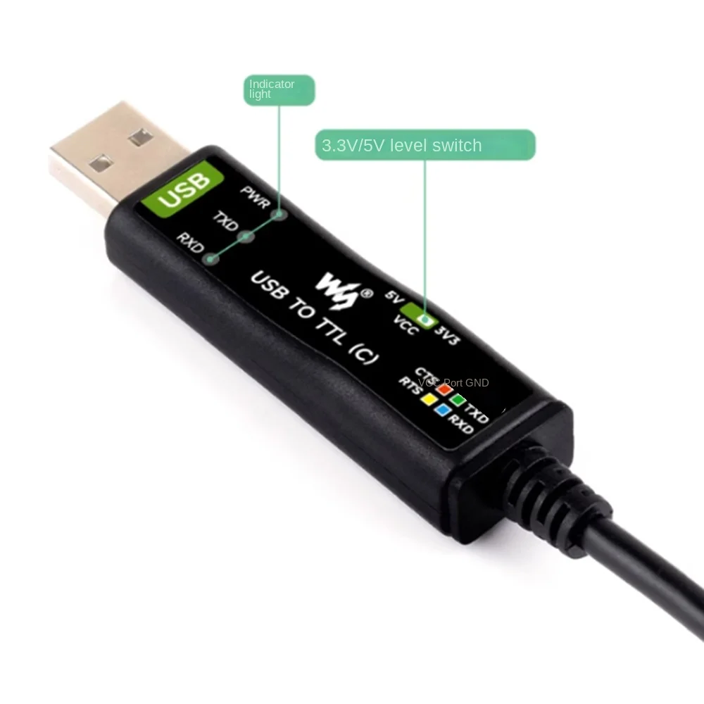 Industriële kwaliteit USB naar TTL seriële kabel 6PIN/4PIN losse kop interface originele FT232RNL bescherming circuit