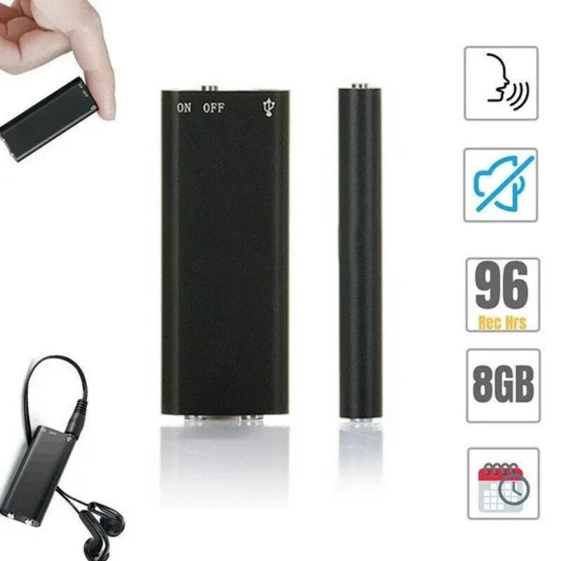 8GB Professional Voice Recorder Digital Audio Mini Dictaphone MP3 Player USB Flash Drive Voice Recorder