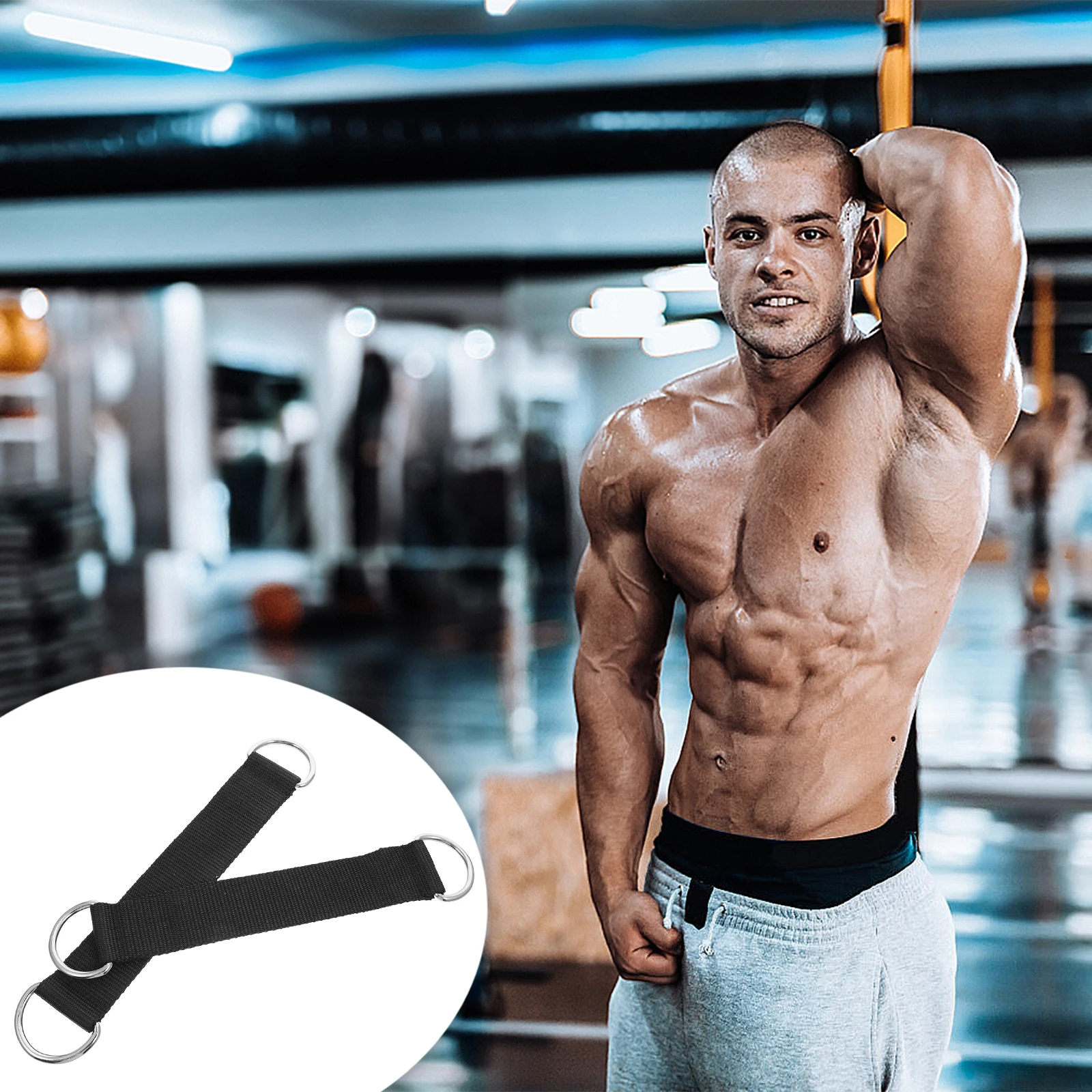 

2 Pcs Straps Pulley Heavy Duty Hangers Lifting Fashionable Fitness Black Cable Machine Extension