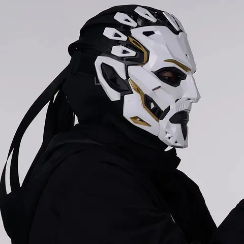 JAUPTO Punk Witcher Mask Cyberpunk Cosplay Face Cover for Halloween Rave Party