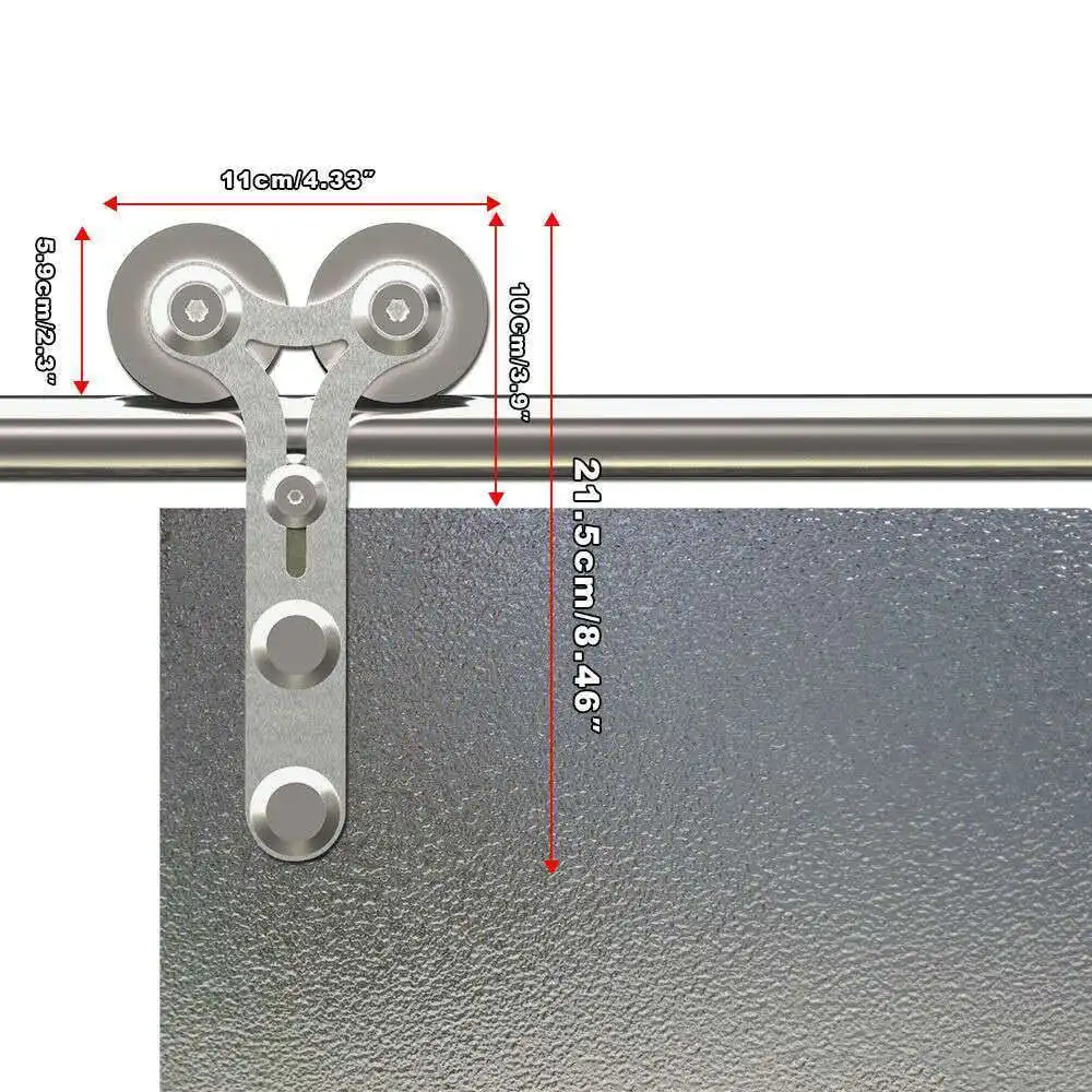 Imagem -04 - Lwzh 4-9.6ft Y-shaped Prata Moderno para Porta Deslizante de Madeira Hardware Kit para Porta Dupla Aço Inoxidável