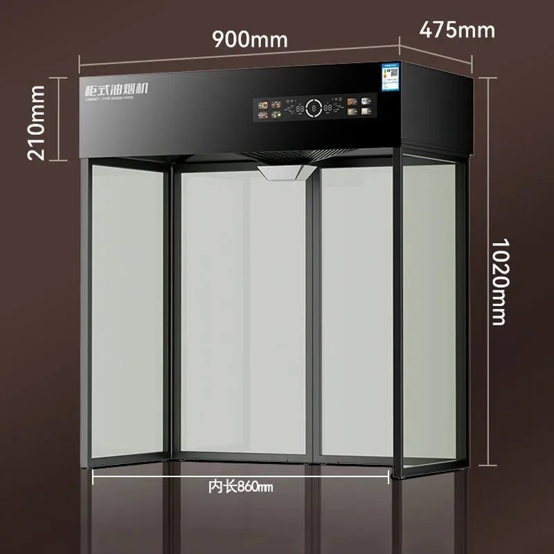 Vertical range hood Standing non-wall  window Balcony removable household kitchen range hood
