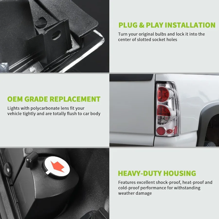 مجموعة المصابيح الخلفية متوافقة مع 19992006 تشيفي سيلفرادو 1500 2500 3500 و 2007 سيلفرادو مع نمط الجسم الكلاسيكي أيضًا Fi