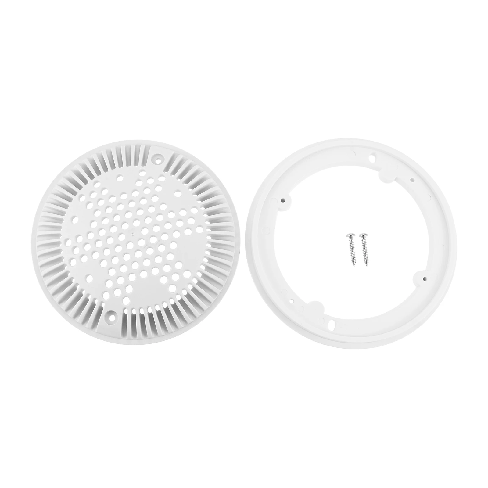 1Pc WGX1048E Pool Main Drain Cover with 8 Screws Compatible with Hayward Suction and Dual Suction Outlet White Pool Drain Cover