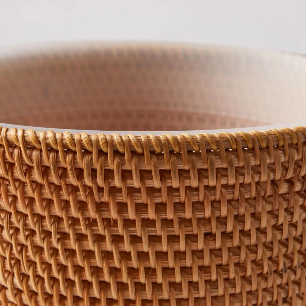 Rattan Bathroom Wastebasket