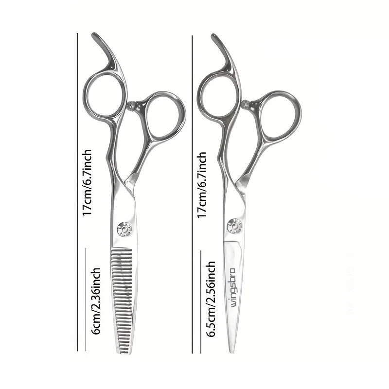 Wingsbro 6,5' Professionelle Friseurschere Haarausdünnungsschere Schneideschere mit Zähnen – Detail 3