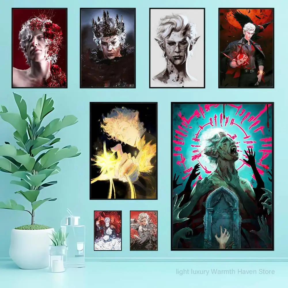 

A-Astarion Game B-Bg3 Anime Wall Art Canvas Painting Poster For Living Room Home Decor Decoration Picture