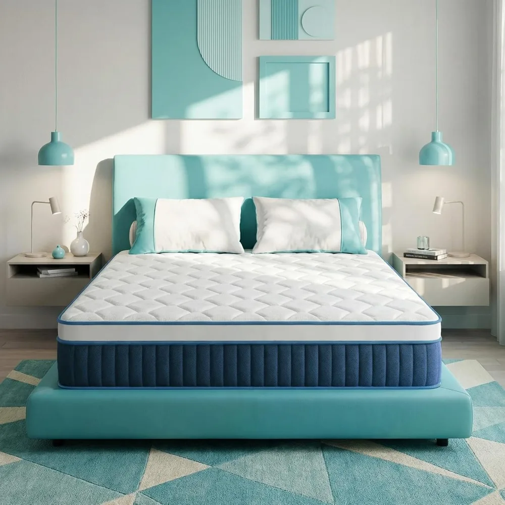 

12 Inch Mattress with ZenVail Layer, Medium Firm Support for 130-230 lbs, Breathable Memory Foam Bed, Motion, Customized