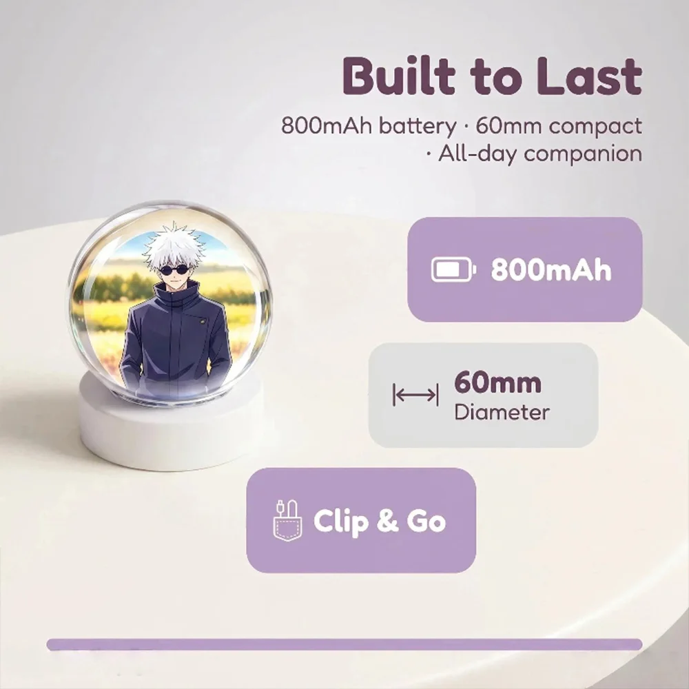 MRSVI 3D Video Crystal Ball DIY Memory Art Glass Ball Lamp Spherical Pixel Display 2.7 Inches Screen Music Player for Gift view 4