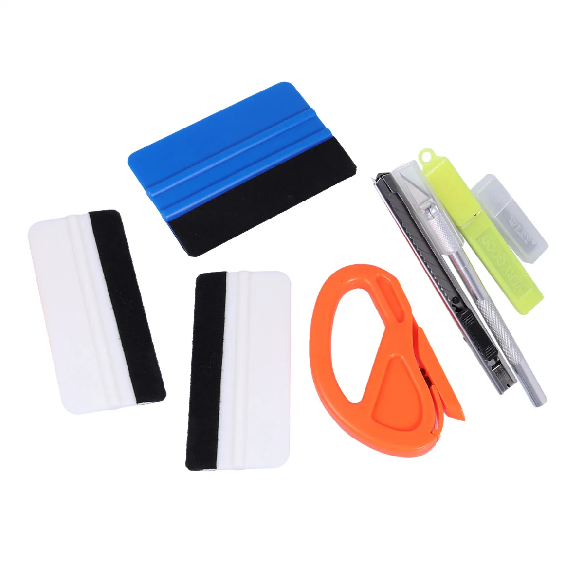 

7pcs Vinyl Film Tools Squeegee Auto Window Tint Tool Set Carbon Fiber Magnetic Stick Wrapping Scraper Vehicle