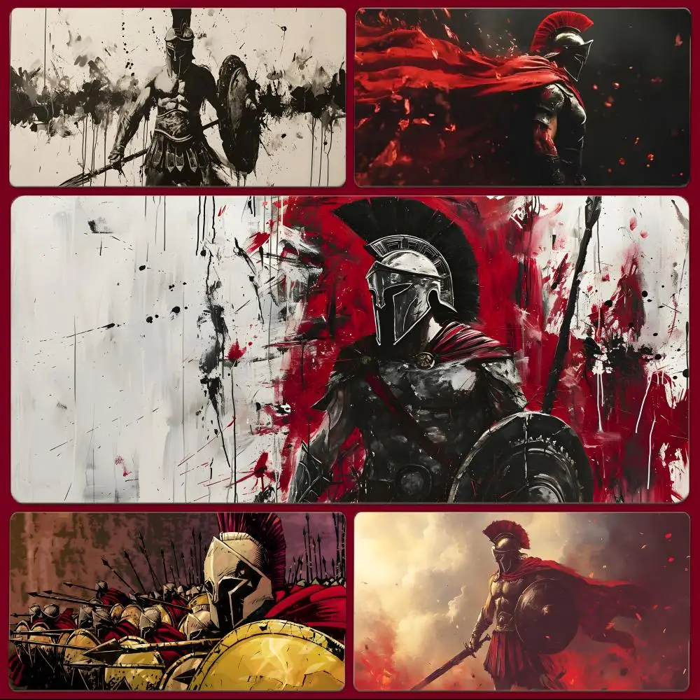 Culture Historical S-Spartan Mouse Pad Großes Gaming-Mauspad mit genähten Kanten, verdickte Schreibtischunterlage für PC