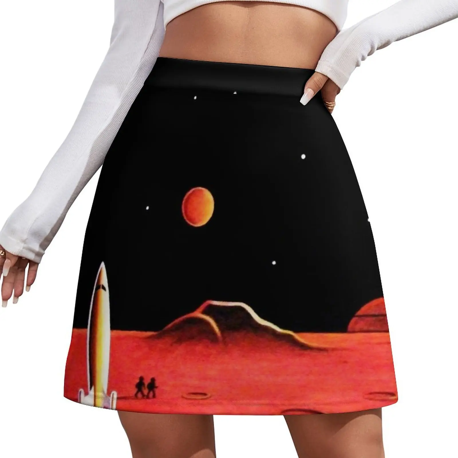 CITY ON MARS Minirock japanische Mode Rock Satinkleid