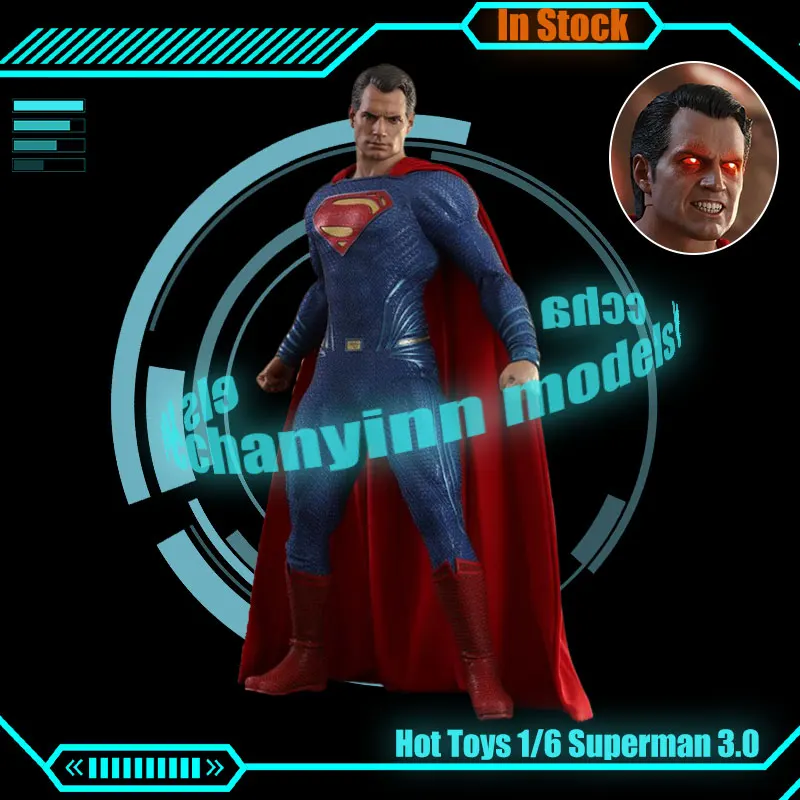 Original Hottoys 1/6 Superman Action Figure Justice League Superman 3.0 MMS465 Anime Figure Super-man Cyclops Model Toy Kid Gift