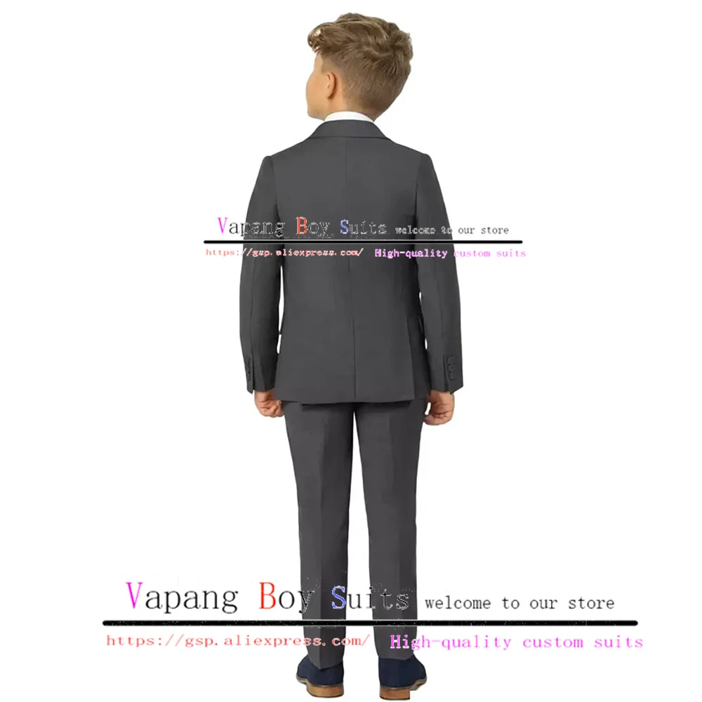 Suit for Boys Wedding Tuxedo Jacket Vest Pants Bow Tie 4-Piece Set Formal Kids Clothes costume enfant garçon mariage