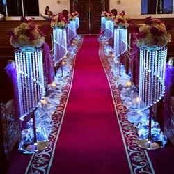 6pcs)New led Lights walkway pillar stand  Wedding Decoration road lead Event flower stand Wedding with Led Lights 2869