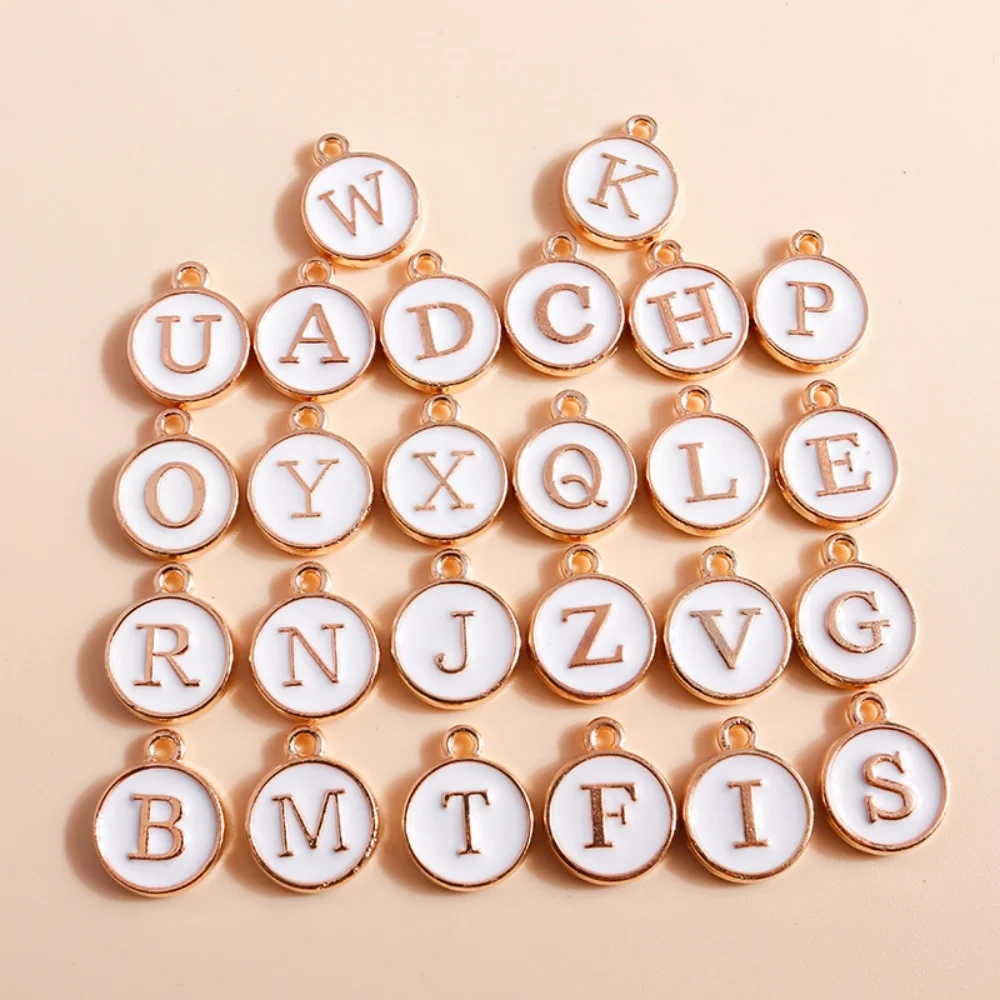 10pcs Random Cute Mini Colorful Alphabet 26 Letters Charms Pendants for DIY Name Jewelry Necklace Bracelet Happy Birthday Gifts