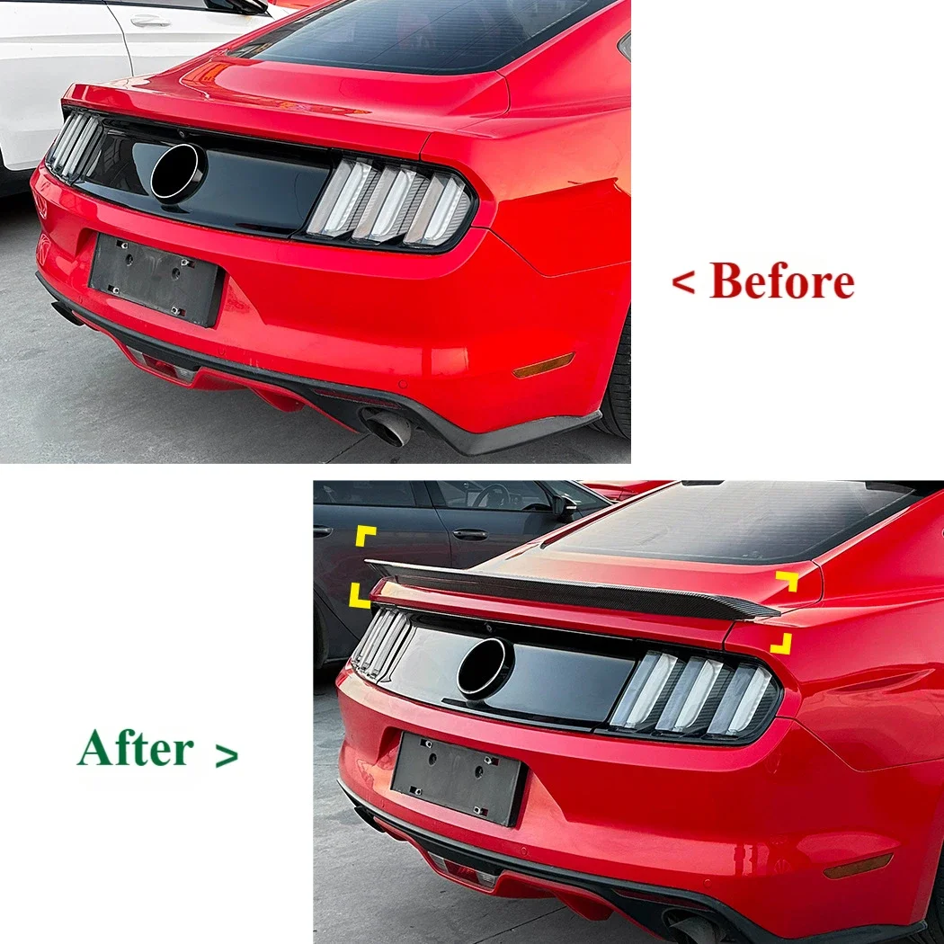 For Ford Mustang MK6 Rear Spoilers Wings Accessories 2015 2016 To 2022 Car Exterior Rear Roof Splitter Tail Wing Trim Body Kits