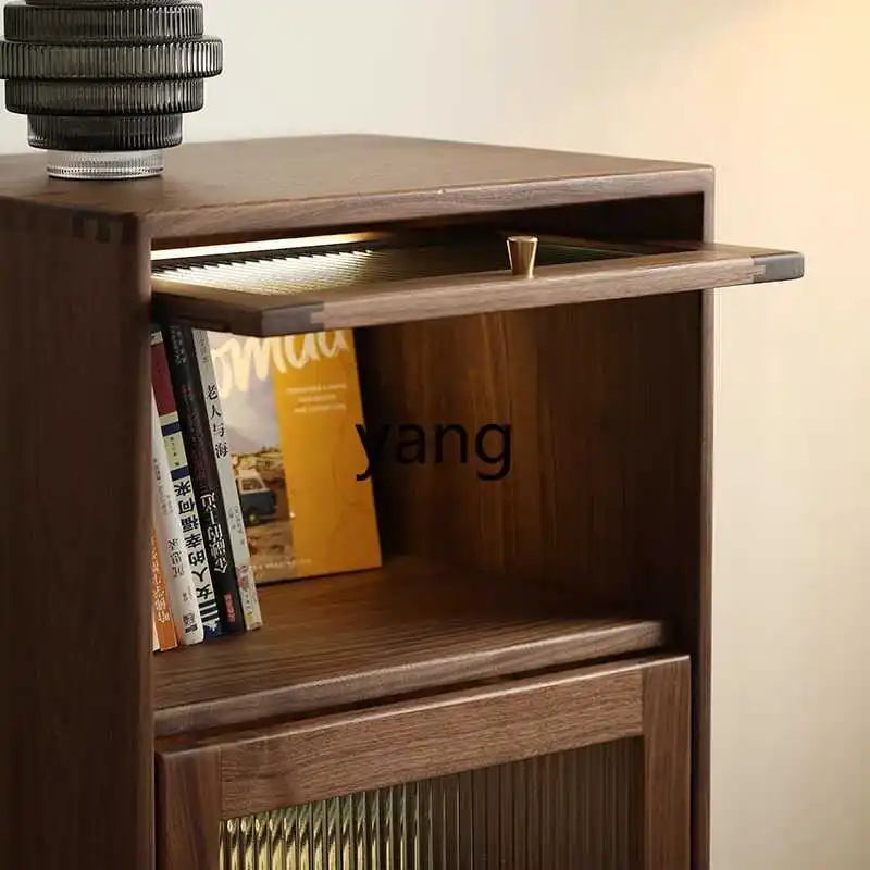 LT Black Walnut Simple Storage Locker Sofa Side Cabinet