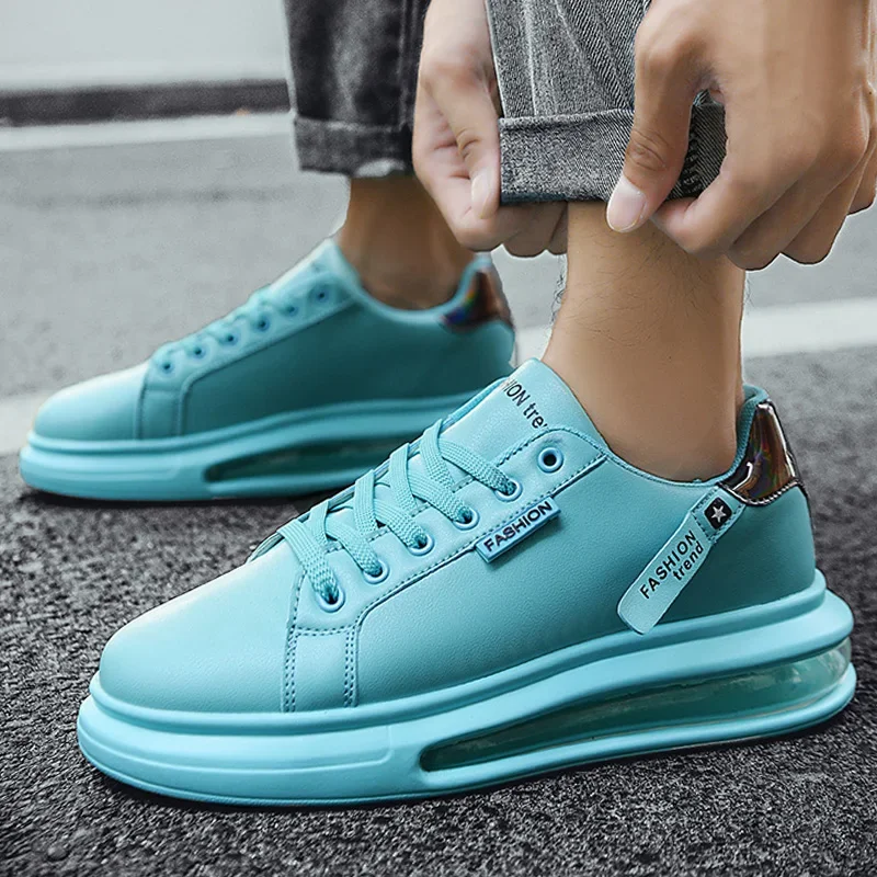 

Мужские кроссовки на платформе, однотонный дизайн, спортивные кроссовки для бега, теннисные кроссовки на шнуровке, прогулочные кроссовки, повседневная уличная обувь 39-44