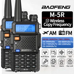 Baofeng-M-5R Walkie Talkie, Bandas completas, Frequência de cópia sem fio, rádio bidirecional, carregador USB, radioamadorismo de longo alcance para UV K5 5R, 1 Pc, 2Pcs