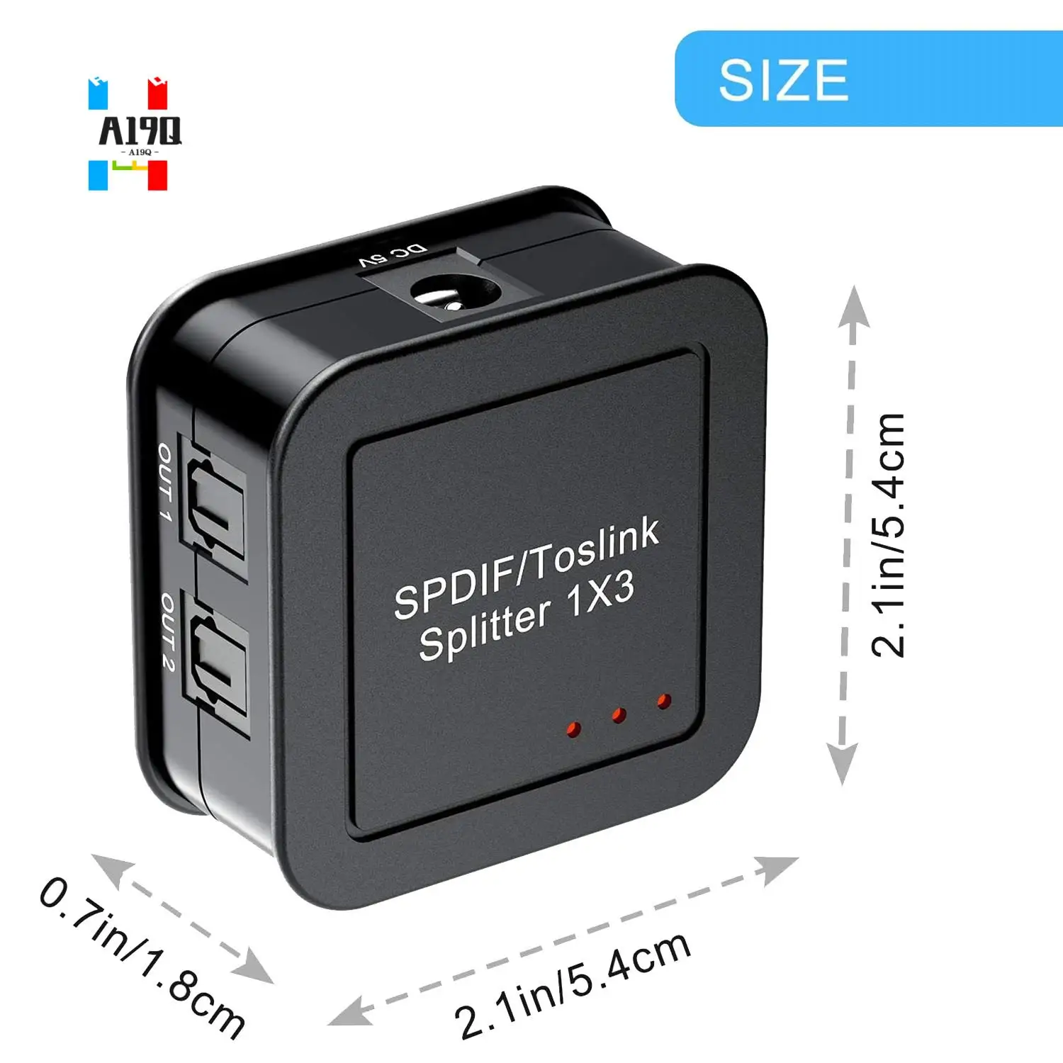 A19Q-Digital Optical Audio 1X3 Splitter,Digital SPDIF TOSLINK Optical Fiber Audio Splitter,1 In 3 Out, For Blue-Ray DVD HDTV