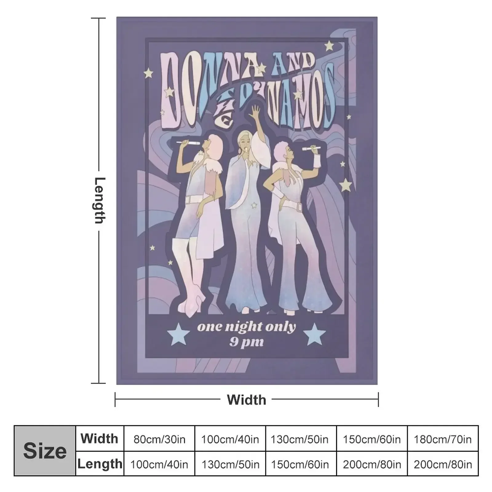 Donna and the Dynamos Concert Poster Throw Blanket couch cozy soft plush fuzzy picnic outdoor blanket