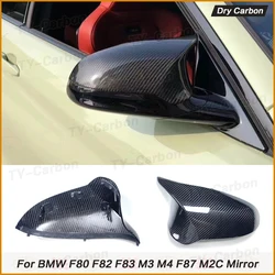 Dry Carbon Fiber Replacement Mirror Covers Cap For BMW M2C F87 M3 F80 M4 F82 F83 2014-2019 LHD RHD Rear View Mirror Accessories