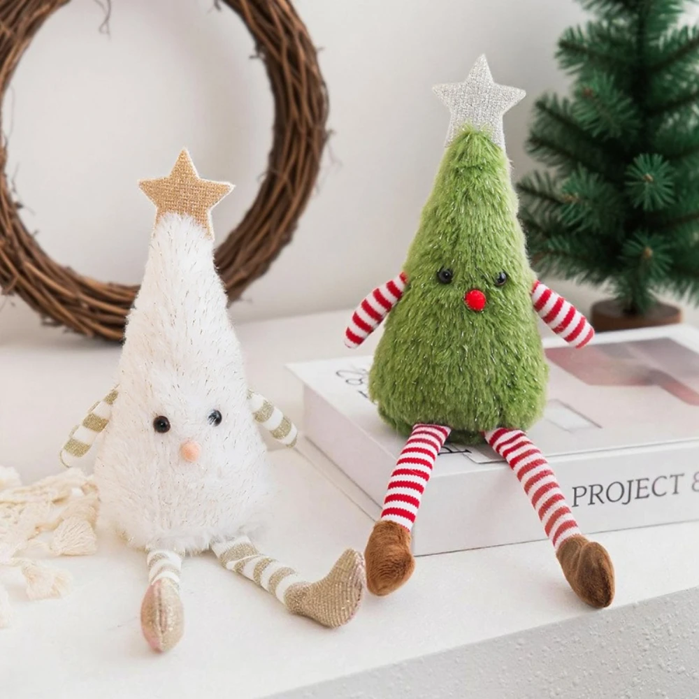 

Xmas Tree Party Ornament Table Office Fireplace Home Decor Cute Plush Christmas Tree Figurines Home Party Christmas Dolls Gifts