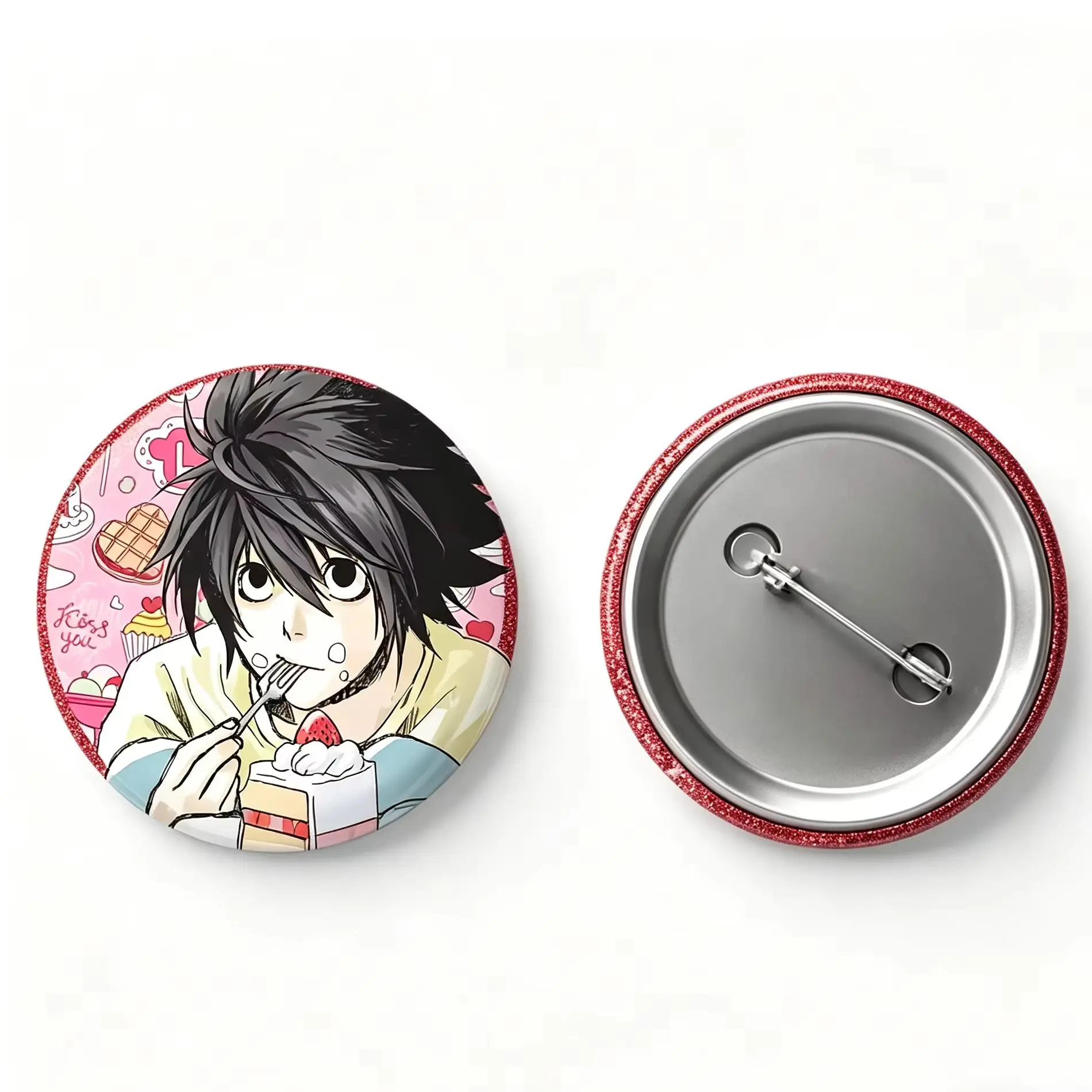 Japanese Anime Death Note Enamel Pins Handmade Round Brooches L Killer Yagami Light Cosplay Badge Backpacks Jewelry Gifts