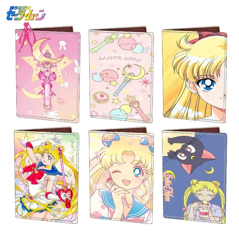 

Sailor Moon New Cartoon Tsukino Usagi Passport Holder ID Folder Travel Passport Case Student Cosplay Bus Holder Kids Gifts