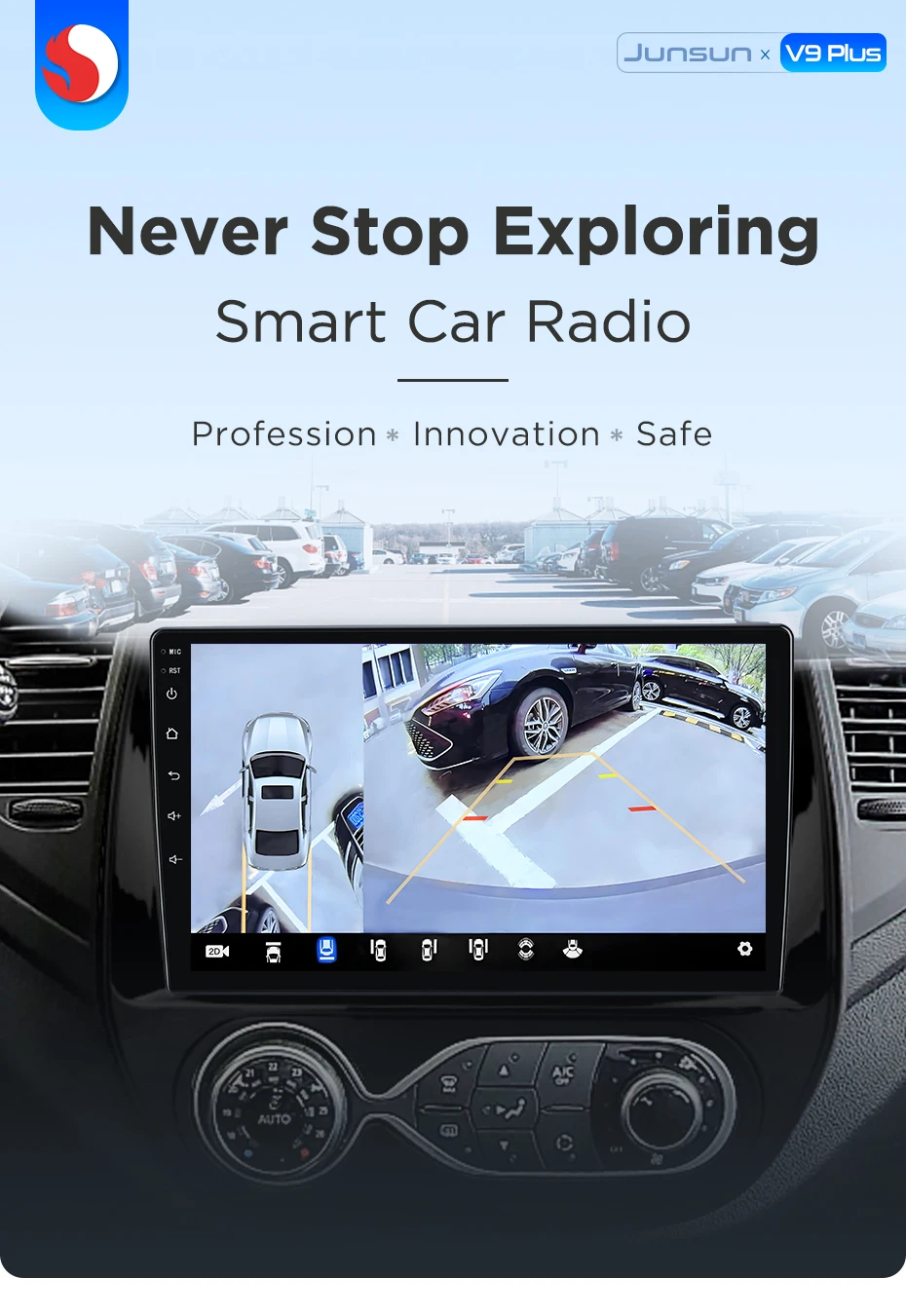 Junsun 360 ° Panorama-Kamera-Autoradio für Renault Captur Kaptur 2016-2019, kabelloses CarPlay, Bildschirm, Android Auto, Stereo, GPS-Navigation – Detail 5