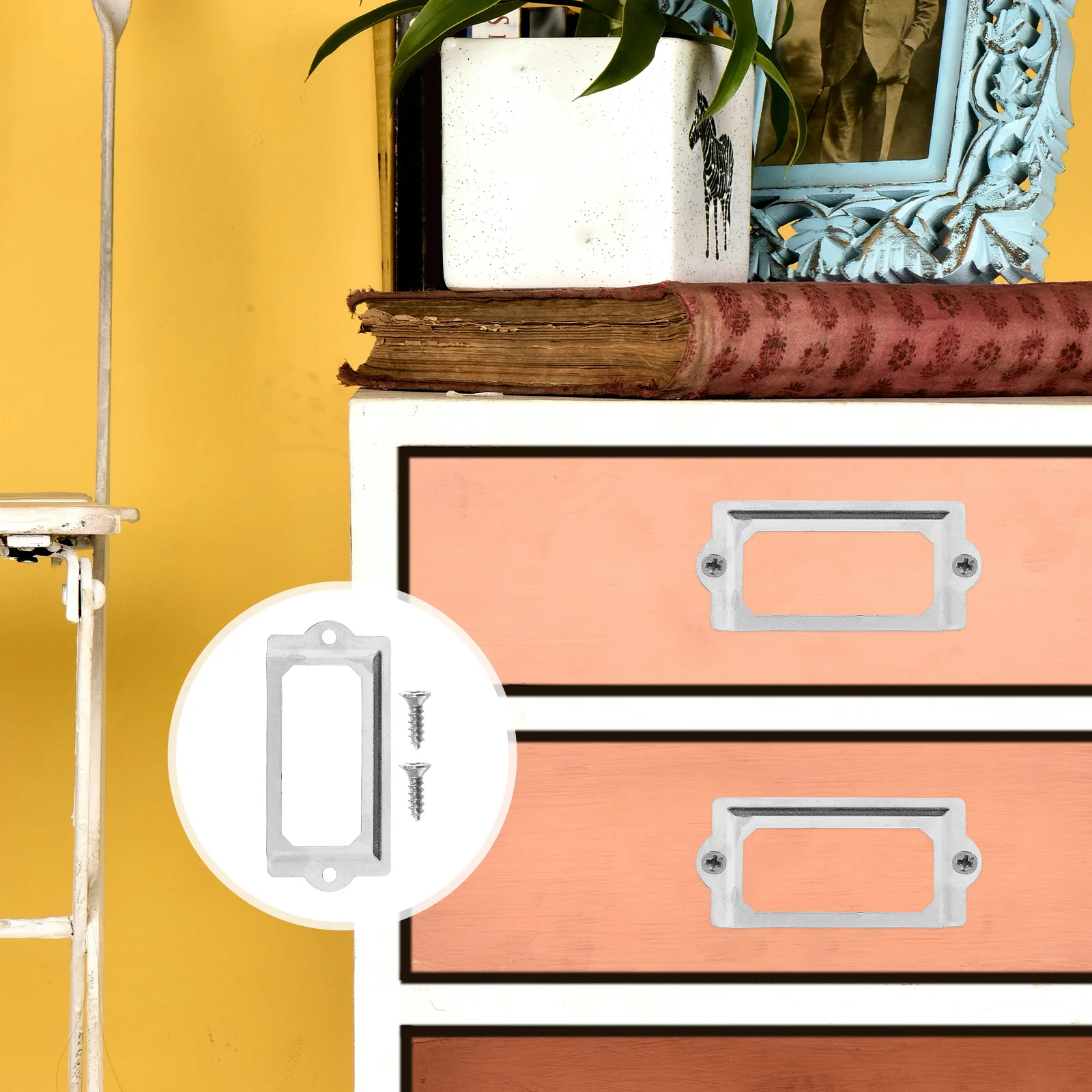 

1 комплект, железный держатель для этикеток в винтажном стиле для шкафа, именной карты, ящик для этикеток, держатель для этикеток