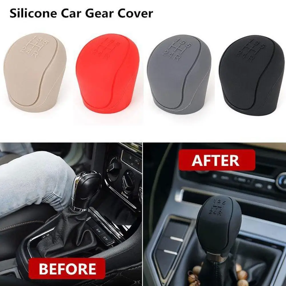 Universal Round 5 Speed Silicone Car Case Gear Head Shift Collars Shift Knob Grips Cover Shift Lever Deco Cover Accessories