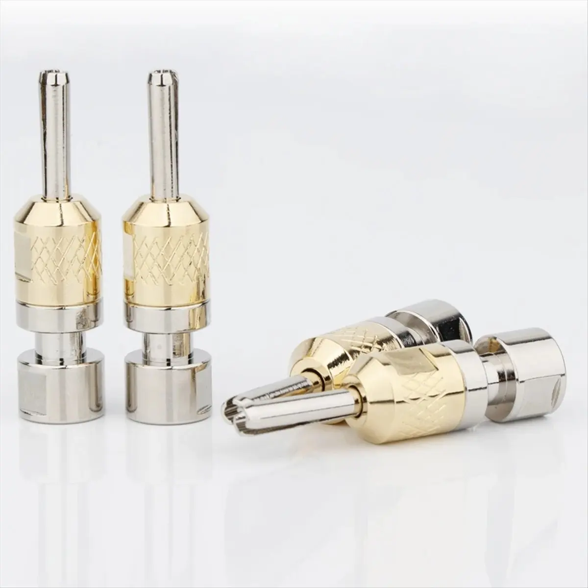 【Socket】 Locking Banana Plug Binding Post Female Socket Jack Speaker Cable Connector Plug 4 Pack