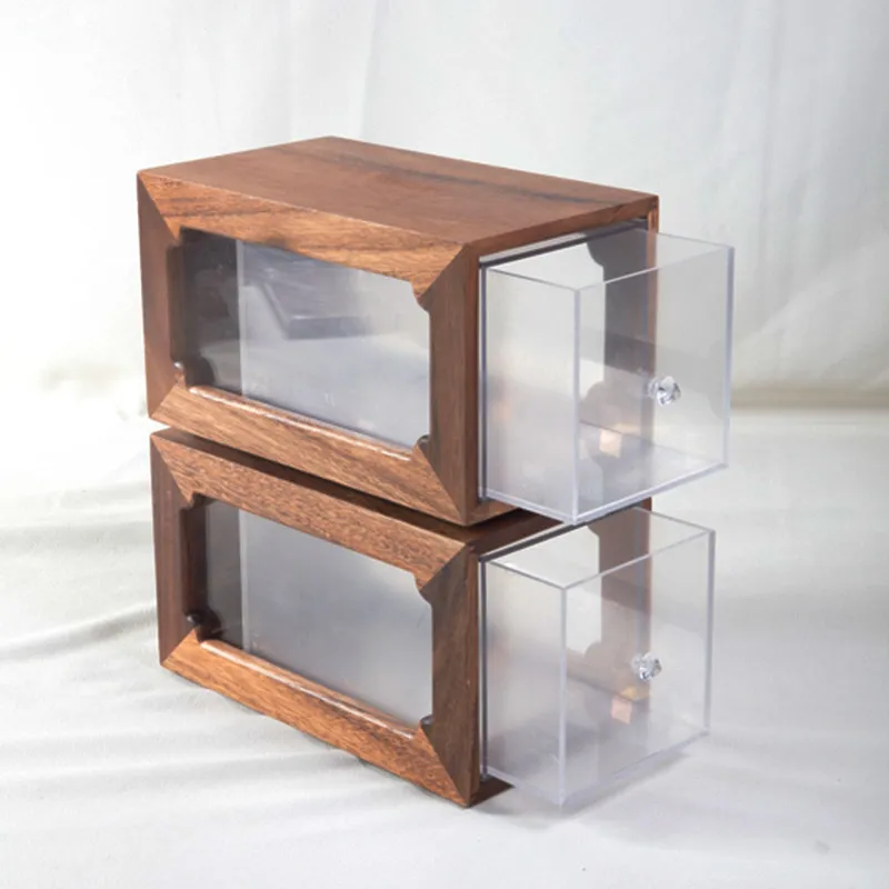 Hotel buffet Toast storage box Display box 2 layers solid wood visual bread frame Shabili beech frame